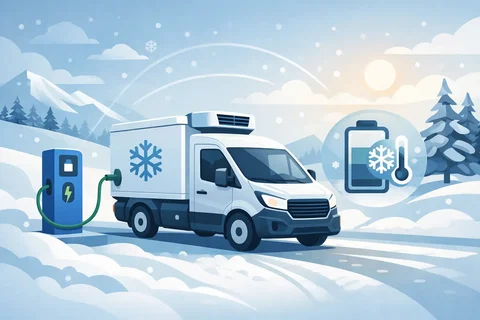 Reichweite elektrischer Kühltransporter im Winter