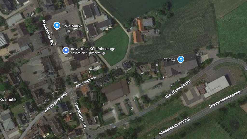Anfahrt novotruck Kühlfahrzeuge, Bad Rothenfelde